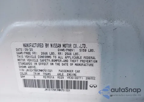 2021 Infiniti Q50 Luxe Awd from USA, damaged, VIN JN1EV7BR7MM751321